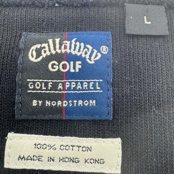 Calloway Golf Apparel Black V-Neck Pullover 100% Cotton Sweatshirt Sz Large - Picture 5 of 5
